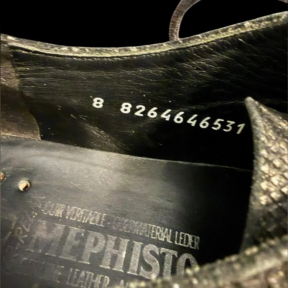 Mephisto Textured Leather Lace-Up Oxford Shoes Size 8