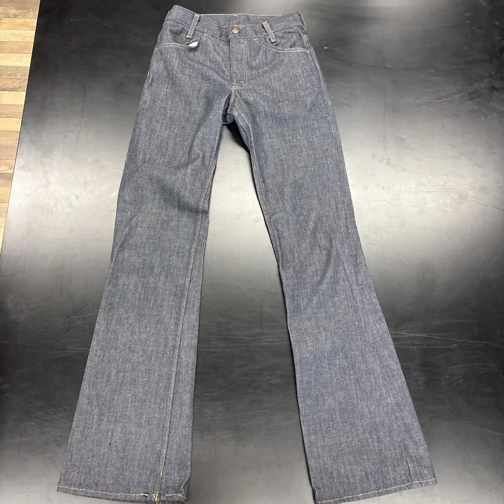 VTG 70s Orange Tab And Stitch Levi’s Wide Leg Blue Jeans Never Worn 28 X‎ 33