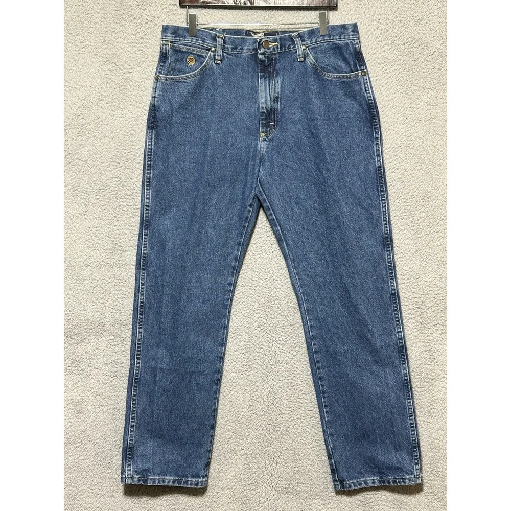 Wrangler George Strait Mens 35x32 13MGSHD Cowboy‎ Cut Rodeo Denim Jeans EUC