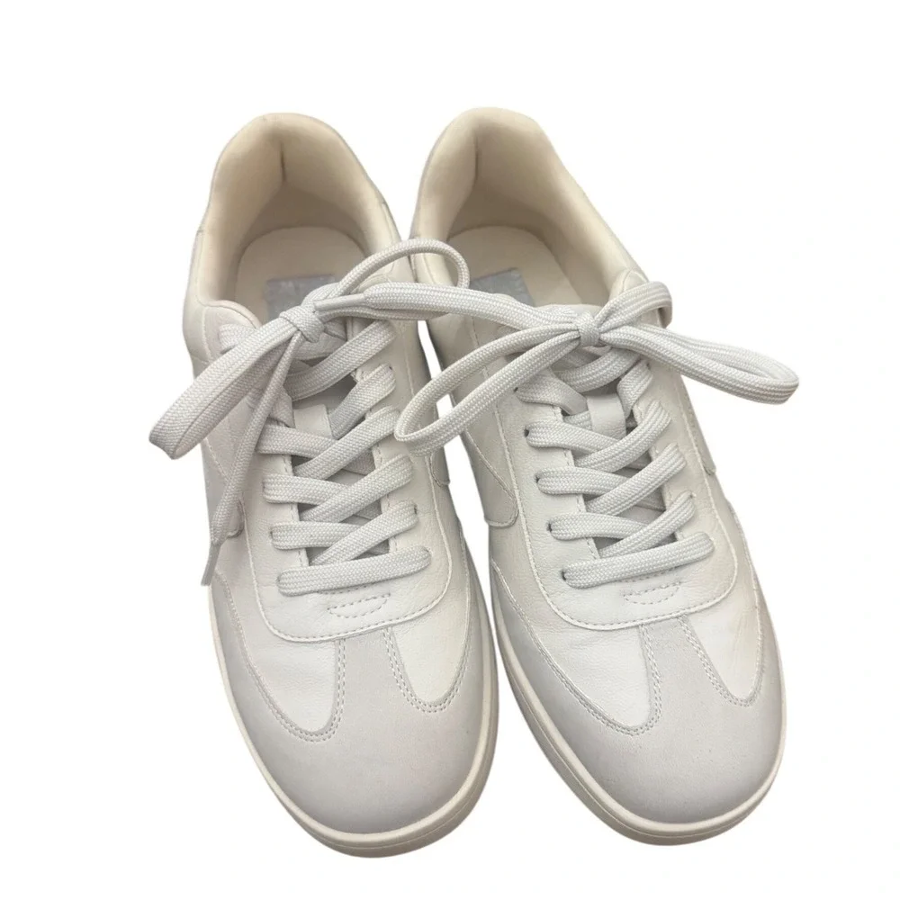 DV‎ Dolce Vita Voyage White Leather Suede Lace Up Sneakers Women's Size 9.5