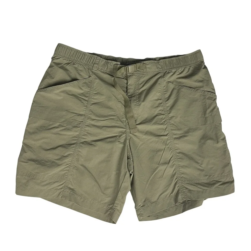 Eddie Bauer Mens Nylon Cargo Shorts XXL Khaki ‎ Green Outdoor Hiking  Belted