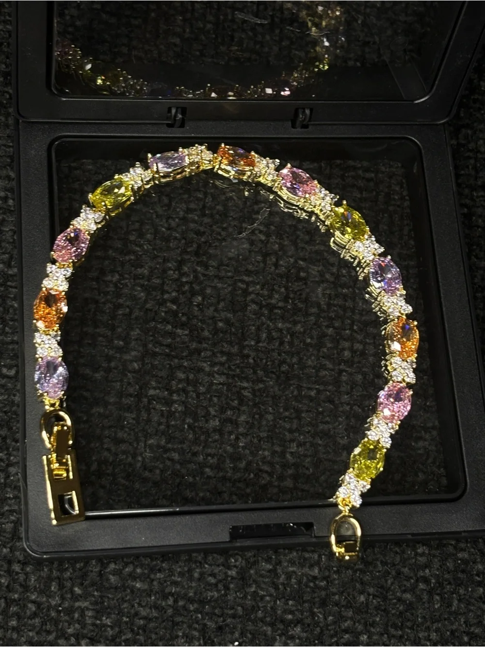 Gold & colorful tennis bracelet
