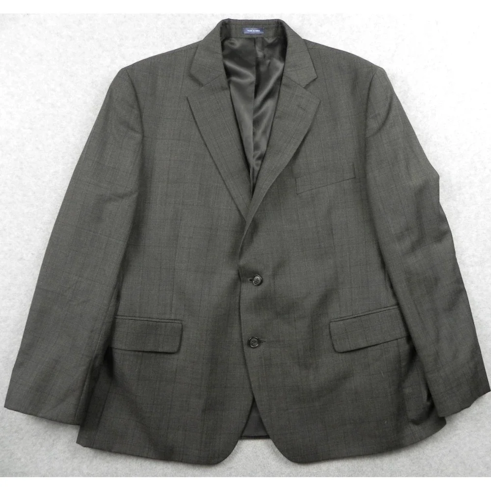 Stafford Blazer Mens 46S Classic Fit Wool Blend Suit Jacket Coat‎ Brown Plaid