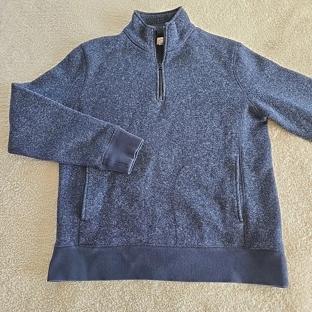 J Crew 1/2 Zip Pullover Knit Sweater Blue‎ Men's Size M Classy Preppy
