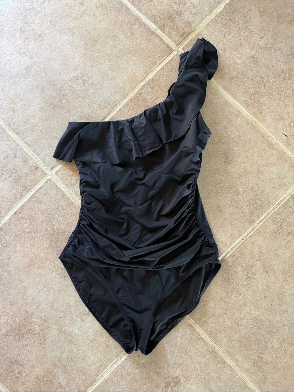 Swimsuit black Hilor brand size 12 one shoulder