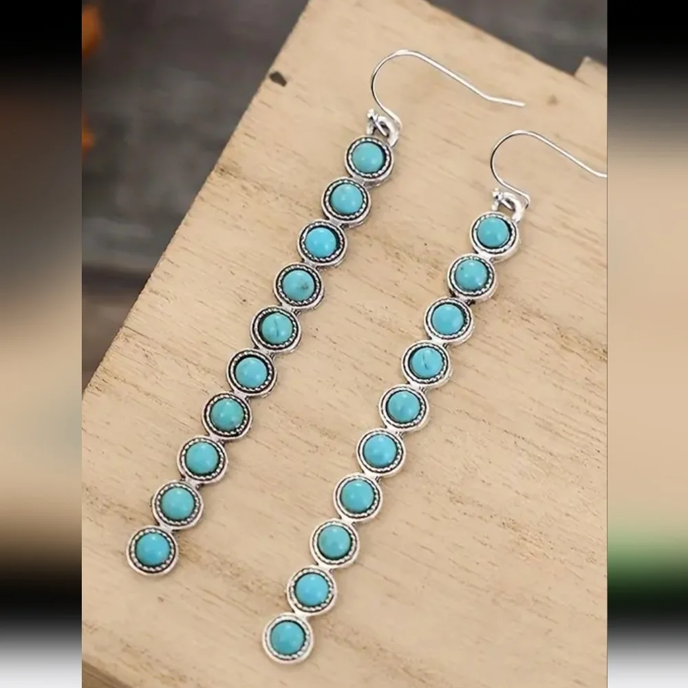 Turquoise Bar earrings Simulated Turquoise  Boho ⚡️