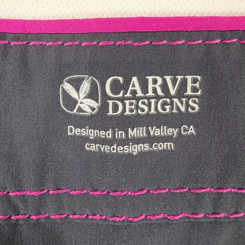 Carve Designs Women's Board Shorts Gray Pink Trim Lace Up Swim Shorts Size M