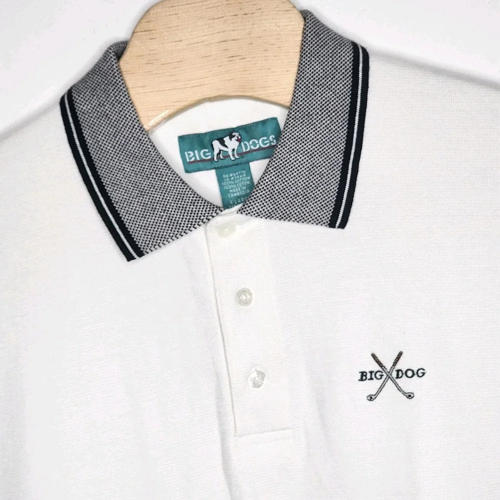 Big‎ Dog Golf Polo Shirt Men's Extra Large Waffle Knit Golf Club Logo Cotton NWT