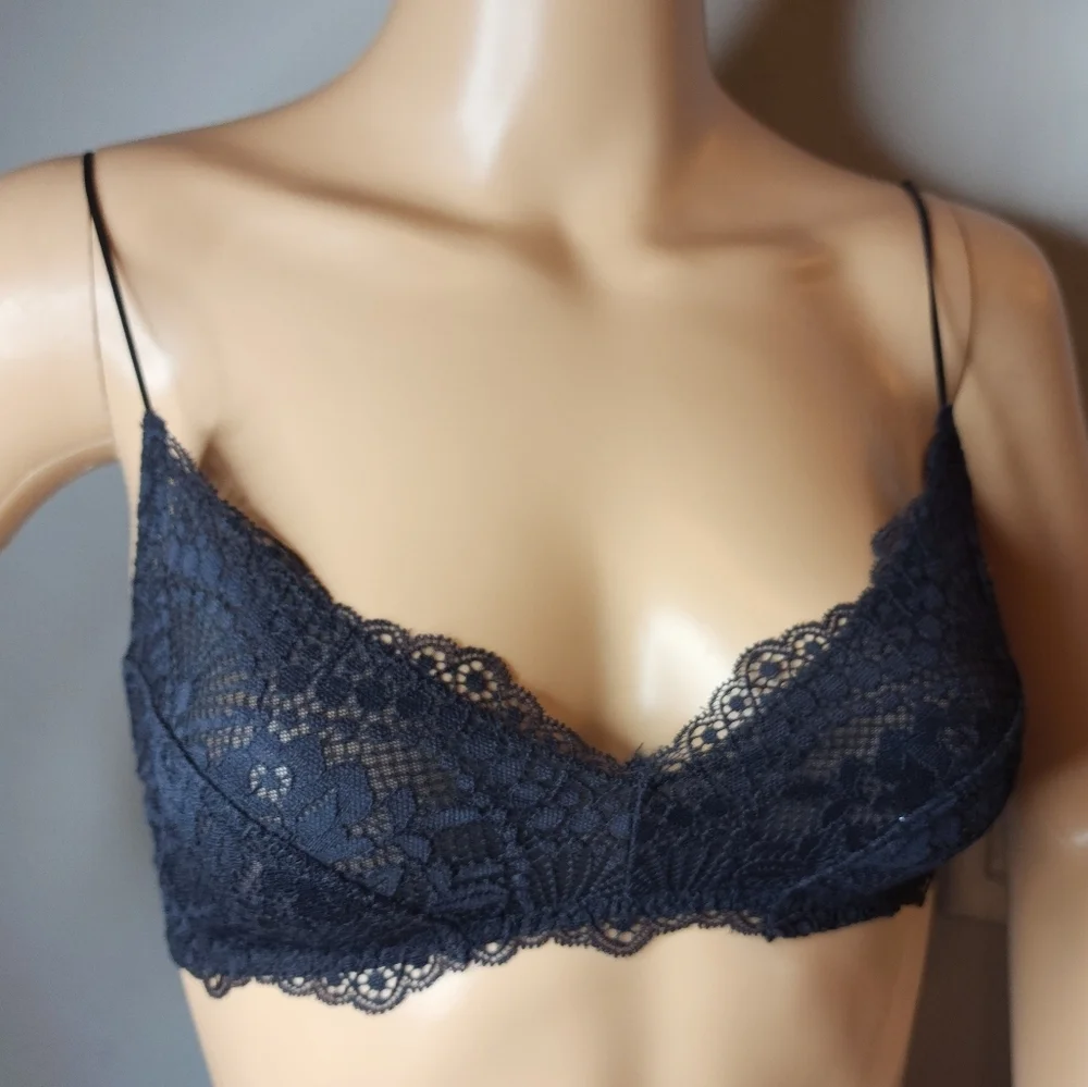 Free People‎ Black Maya Multiway Bralette Lace Bra Size Small