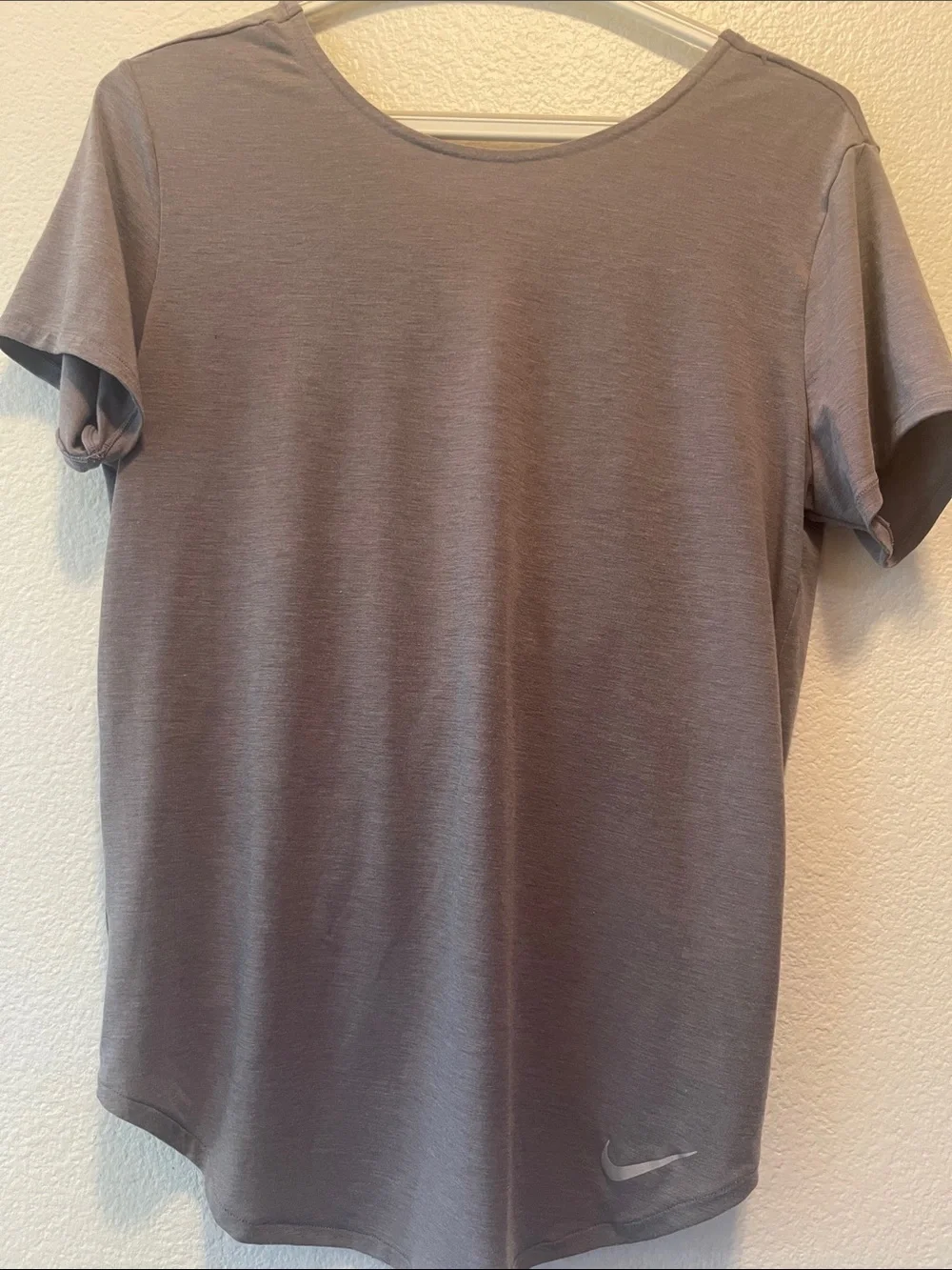 Nike Short Sleeve Crew Tee in Heather Taupe