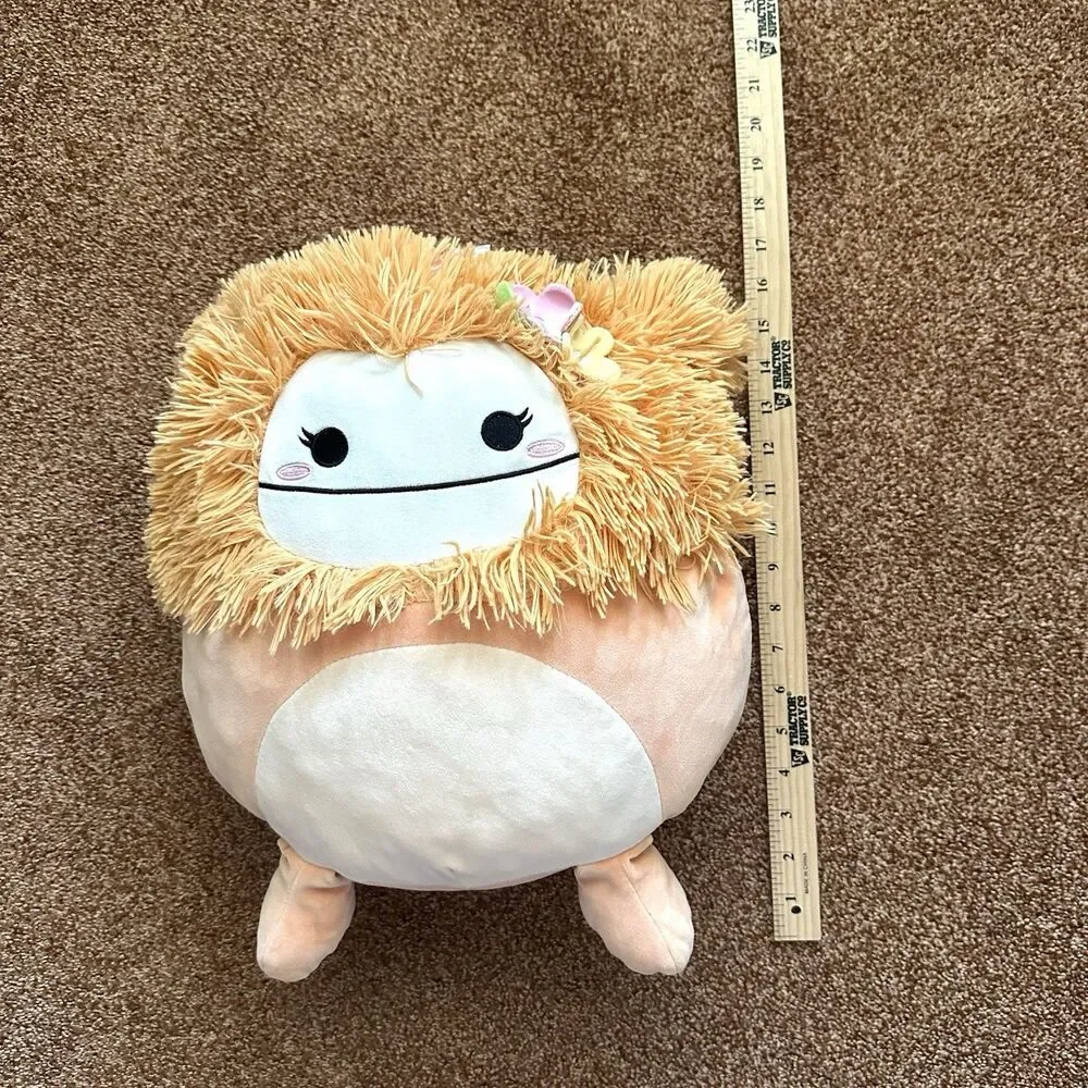 Squishmallows Shasta The Light Orange Bigfoot with Flower in Hair Plush Toy