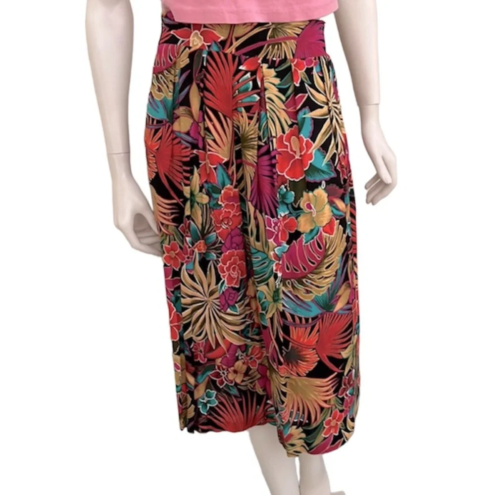 Vintage Tropical Maxi Skirt by Lee Winter Petite size Medium