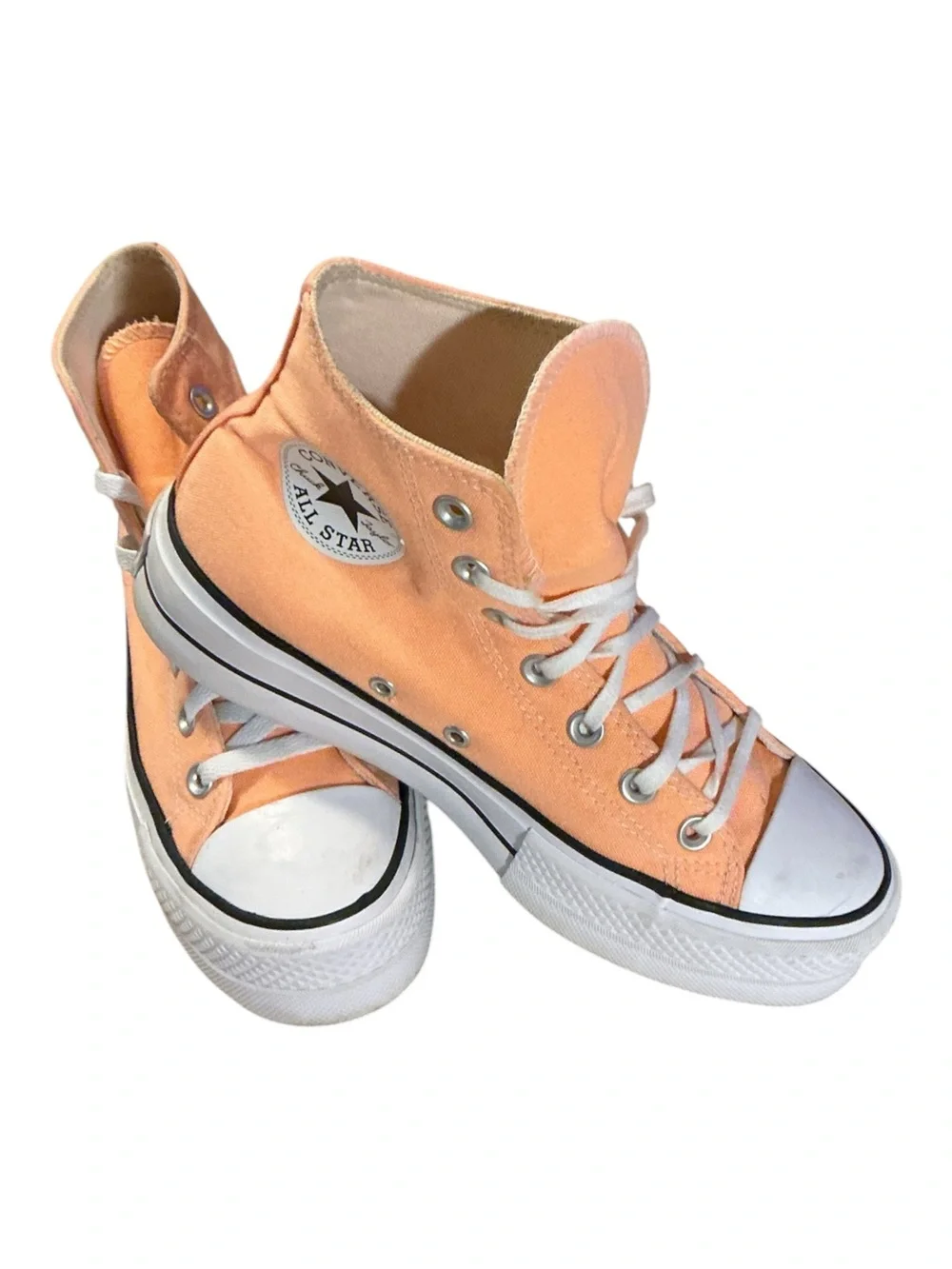 Converse Peach Canvas High Top Sneakers