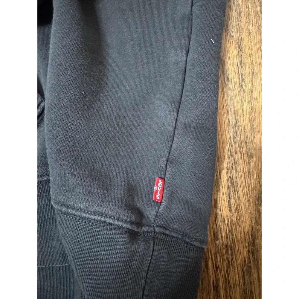 Levi Strauss & Co Black Two Horse Logo Graphic Pullover Hoodie Mens Large