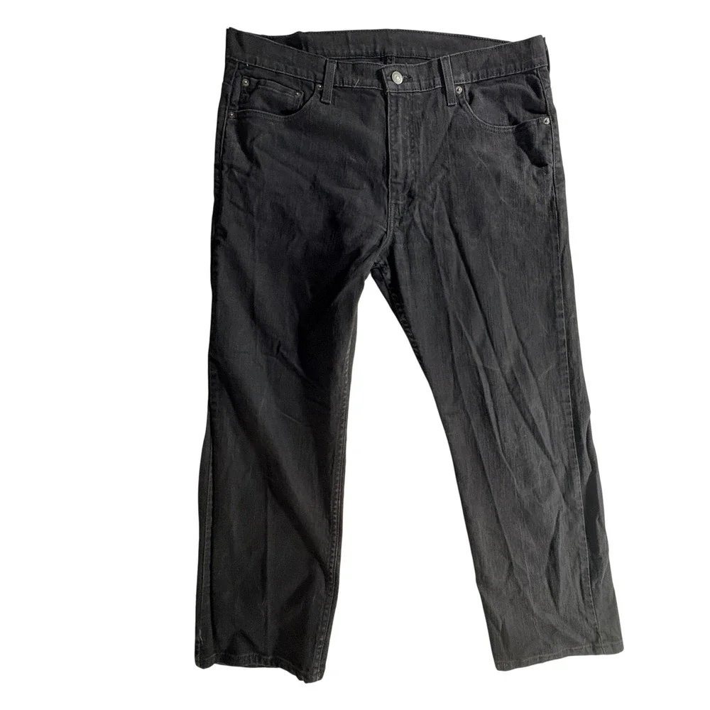 Levi's 569 Loose Straight Jeans Mens 36x30 Black Stretch Denim Relaxed Fit