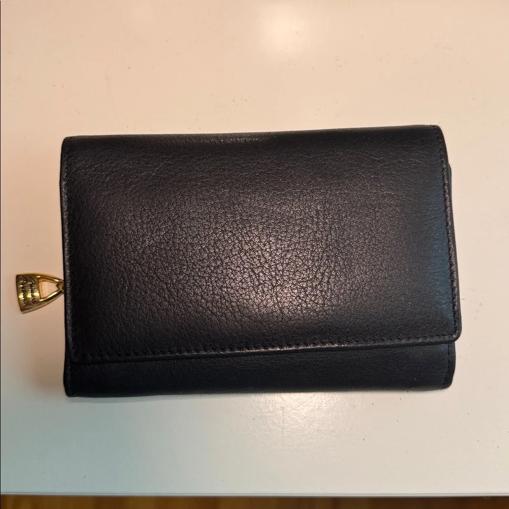 NWT Princess Gardner Vintage Genuine Leather Wallet black Buttery Smooth
