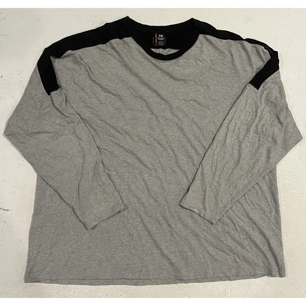 VINTAGE Polo Jeans Co‎ Ralph Lauren T-Shirt Men 4XT Gray Long Sleeve