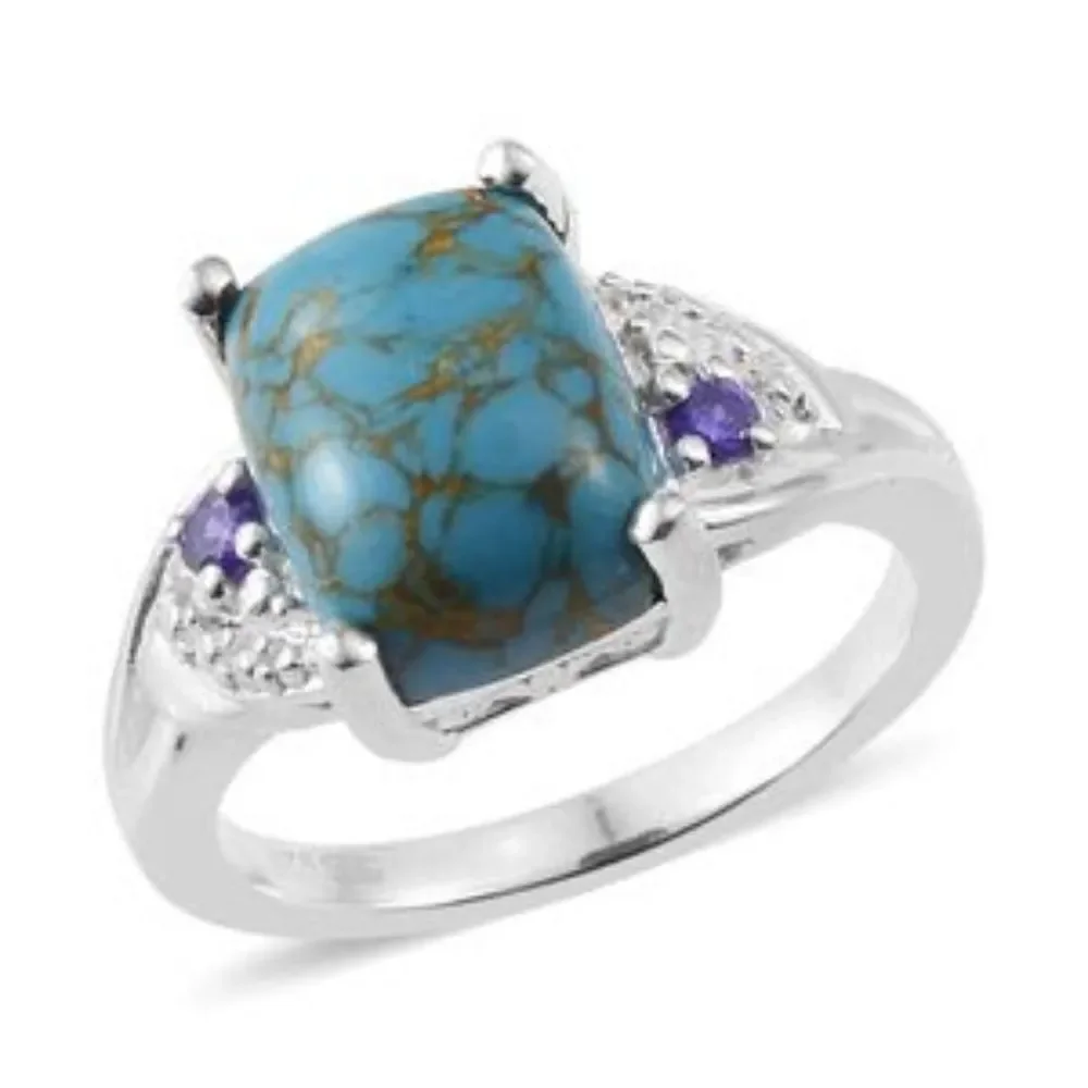 Mojave Blue Turquoise Sterling Silver Ring Size 10