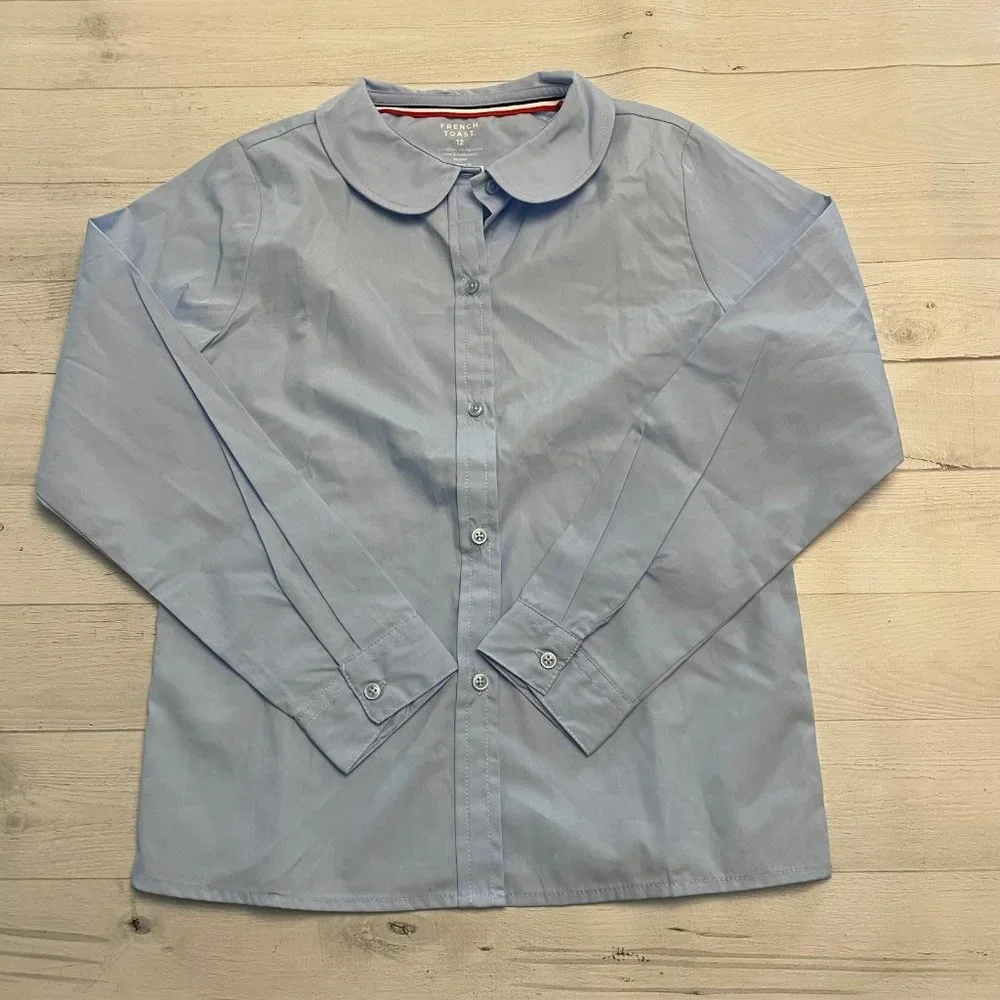 French‎ Toast Girls' Long Sleeve Peter Pan Blouse 12
