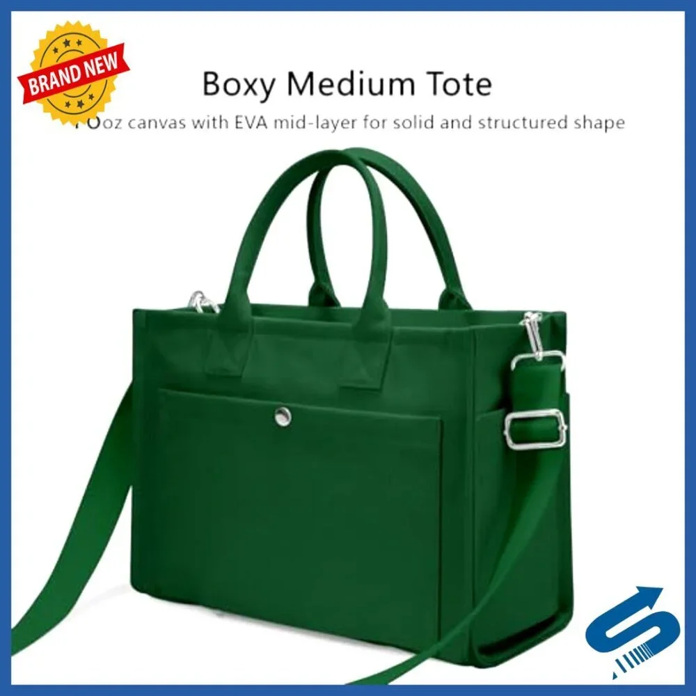 Heavy-Duty Canvas Tote Bag Adjustable Crossbody Shoulder Handbag 9 Pockets