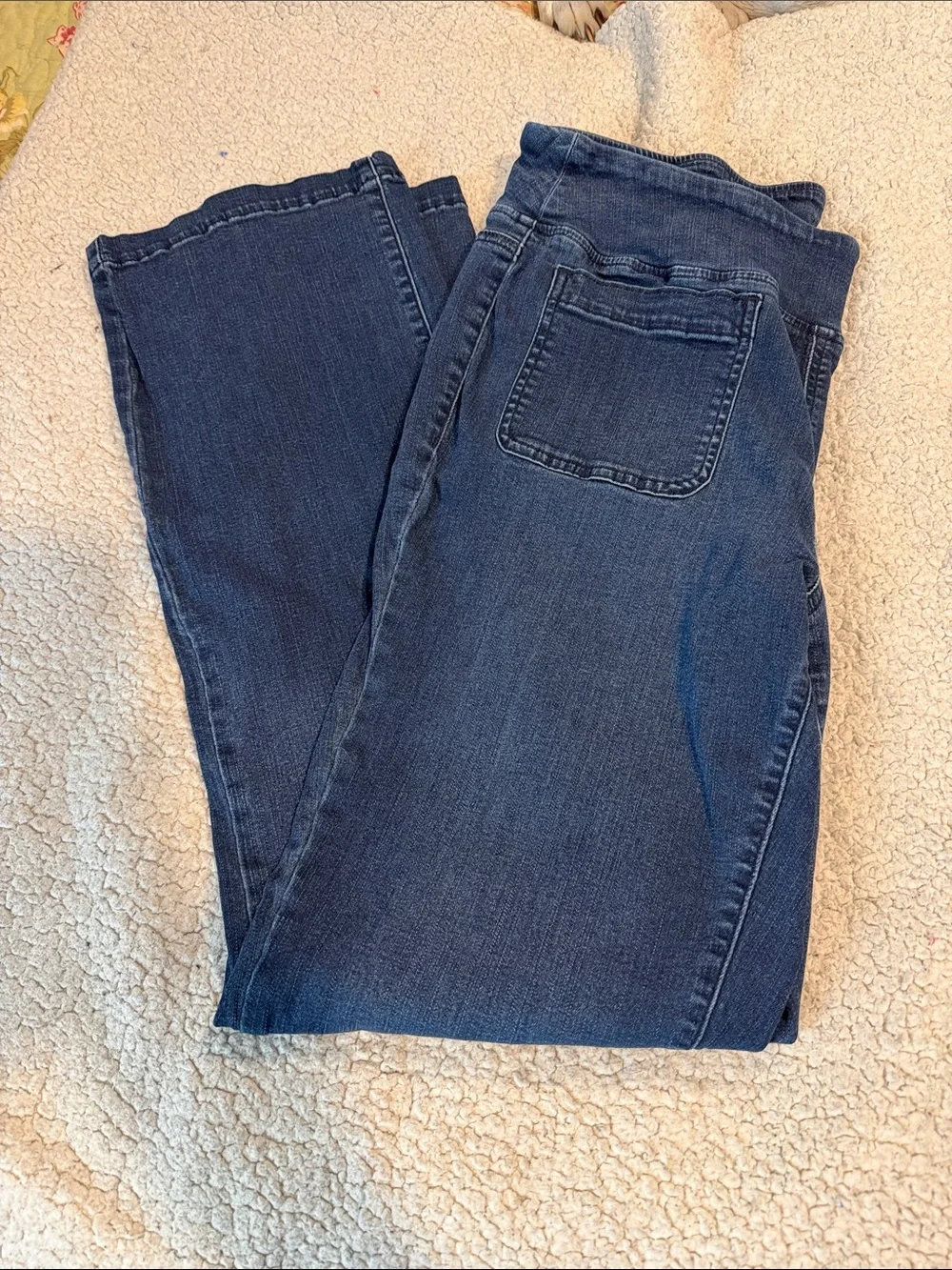 Belle by Kim Gravel Pull-In Stretch Waist Dark Blue Denim Jeans