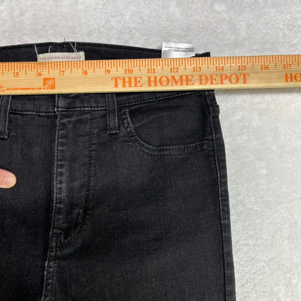 Levi's 720 High Rise Super Skinny Jeans Women's Black‎ Denim Stretch - 27X28.5