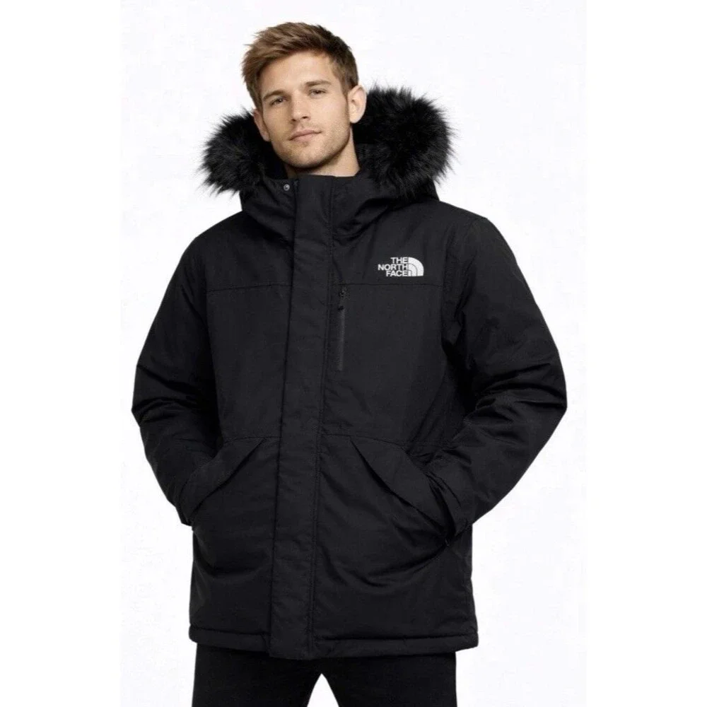 The North Face Bedford Black Down Parka Winter Hooded Jacket Coat Mens XL NEW