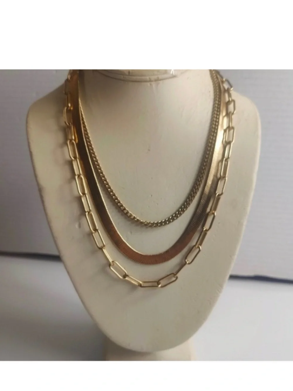 Chico's Gold Layered Chain Necklace Set