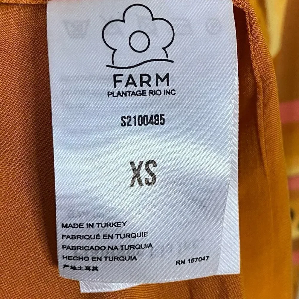 Farm Rio Caramel Raining Bananas Orange Blazer Size XS