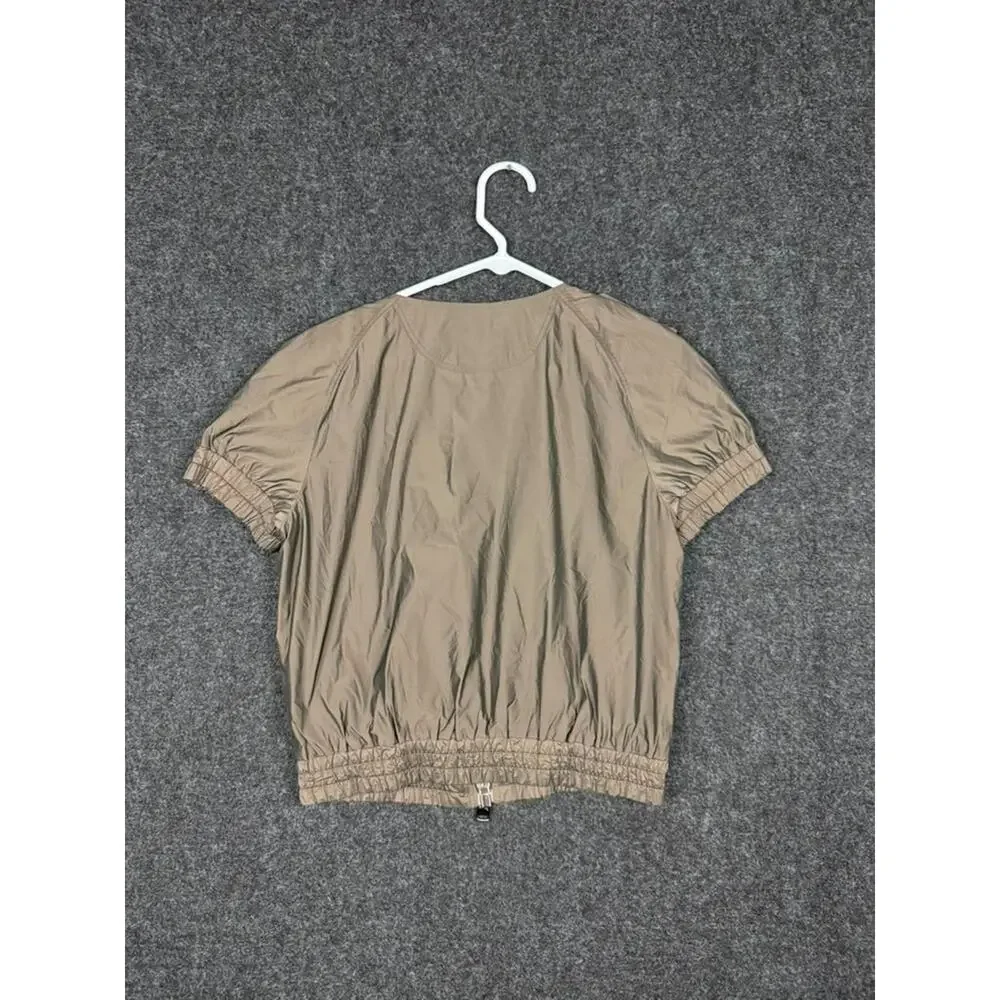 Burberry London Womens Olive Short Sleeve Zip Jacket Bolero Nova Check UK 10 US