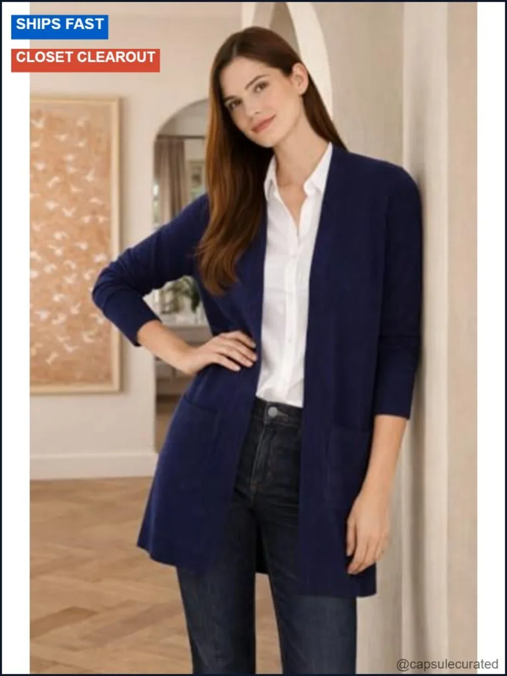 Long Cashmere Cardigan with Pockets - Lightweight & Luxurious