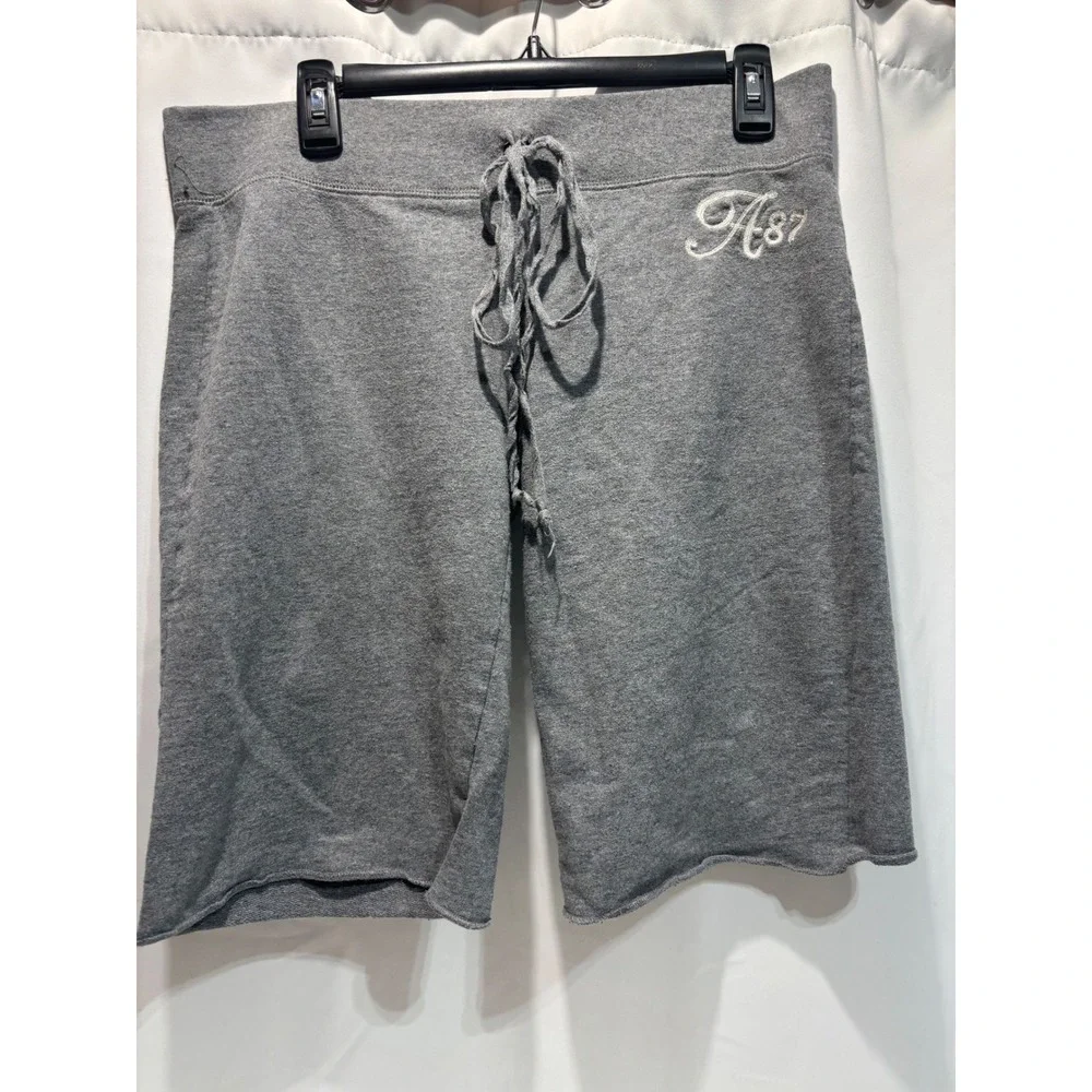 VTG Aeropostale Sweat Shorts Womens M Gray A87 Embroidered Drawstring Fleece