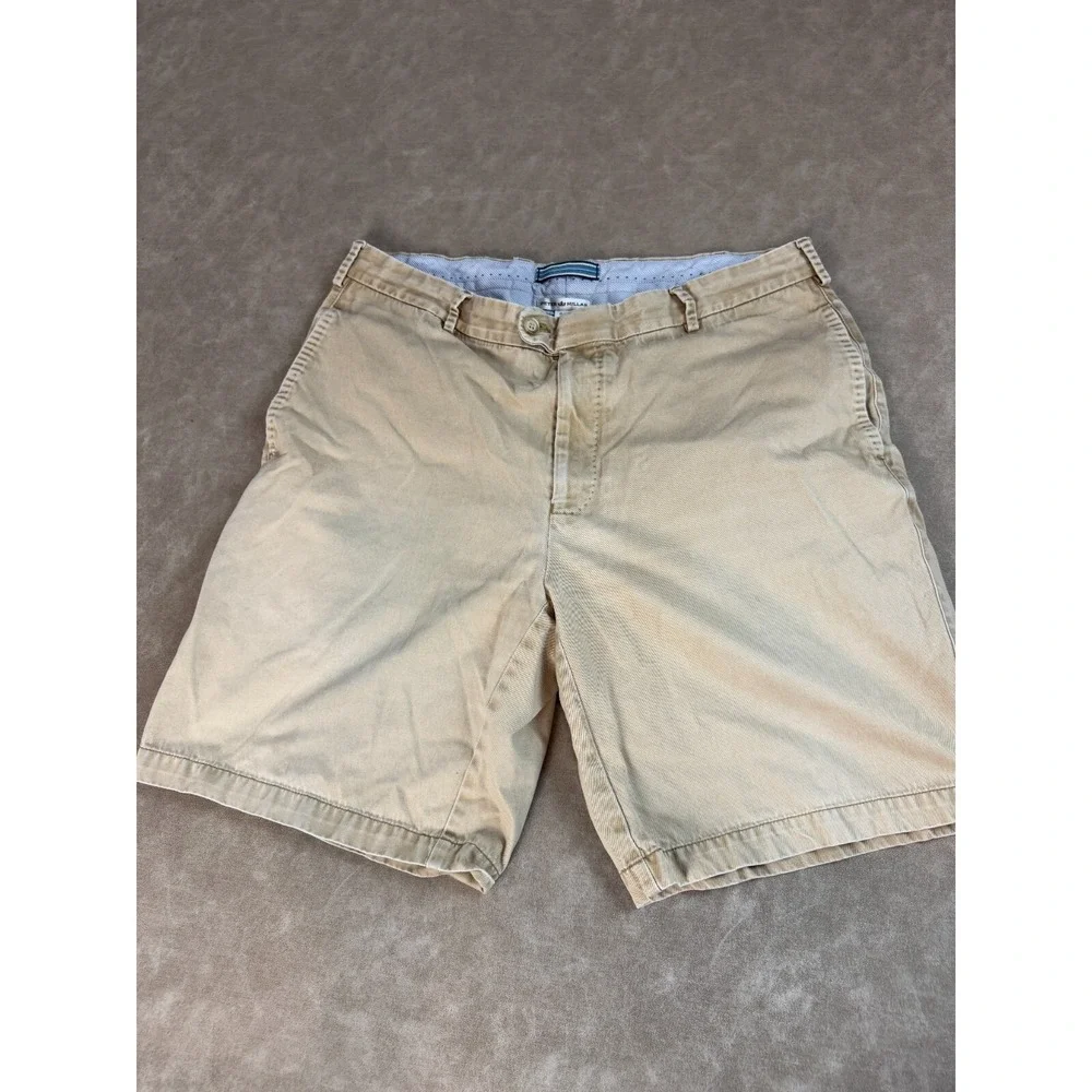 Peter Millar Mens Bermuda Golf Performance Short Khaki Beige Pima Cotton‎ 36