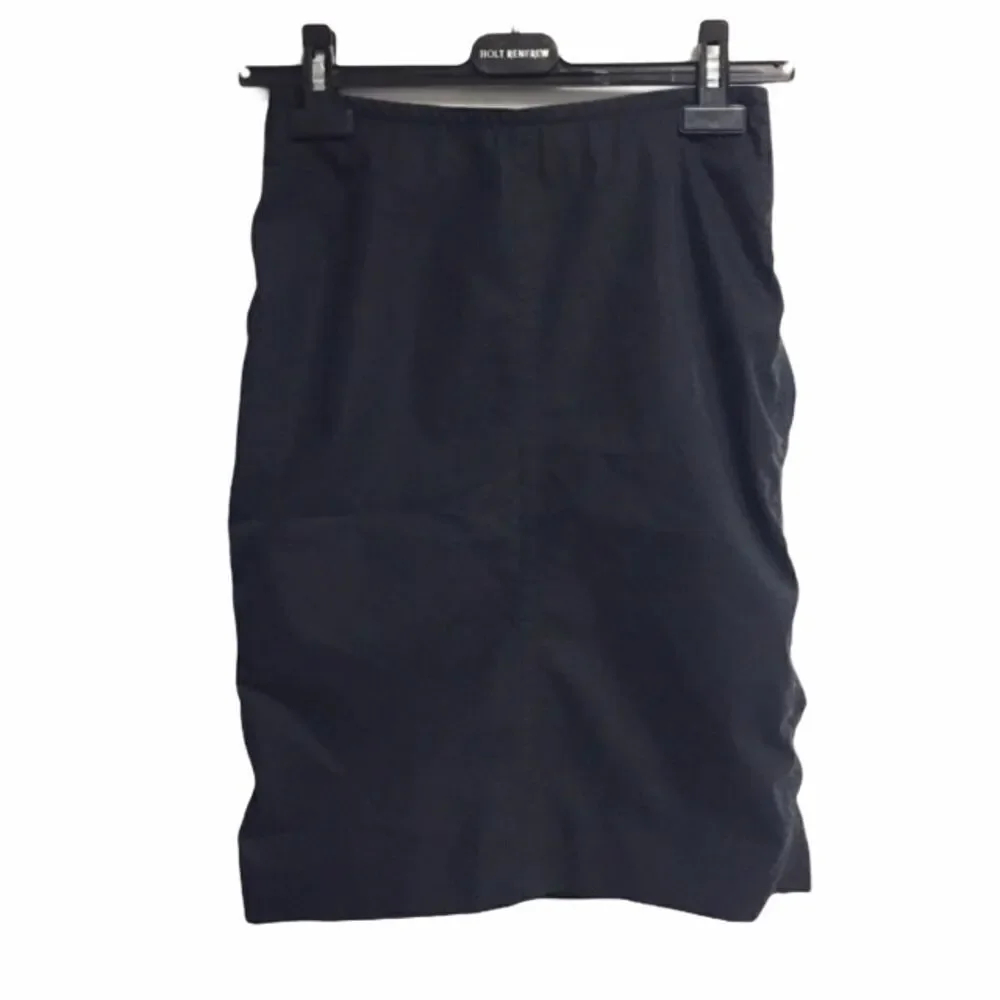CLUB MONACO Black Lightweight Knee Length Pencil Skirt Side Ruching 0