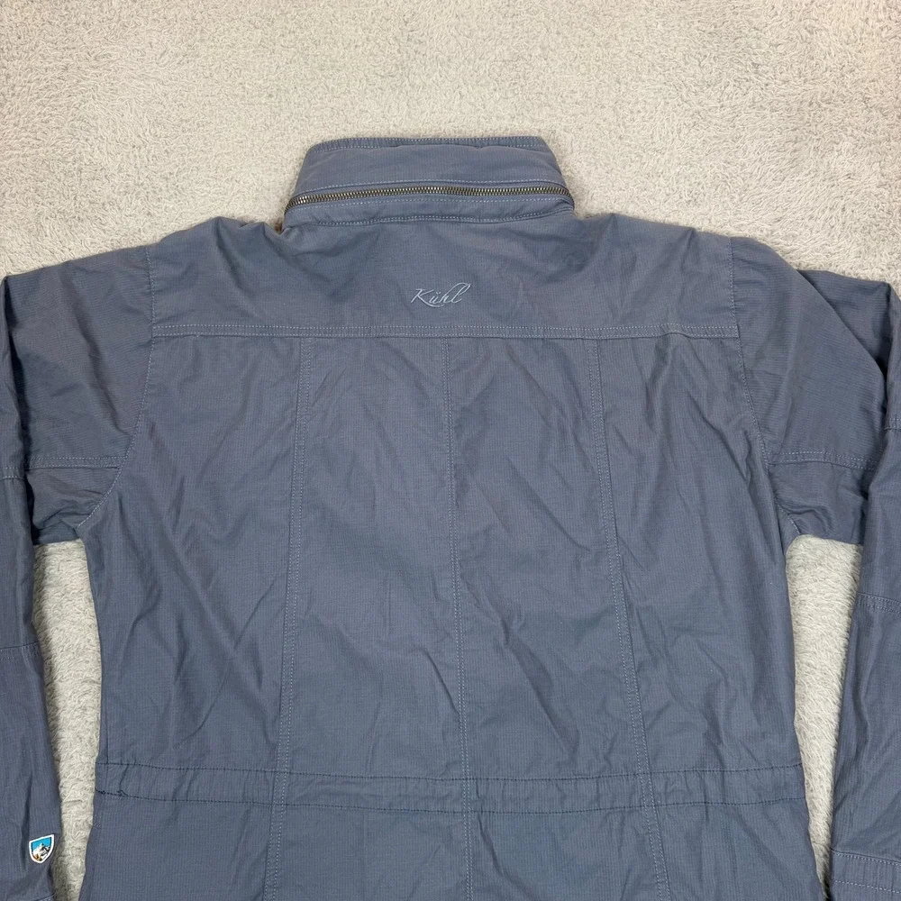 Kuhl Womens Blue Grey Arktik Utility Field Jacket Hidden Hood Size Large