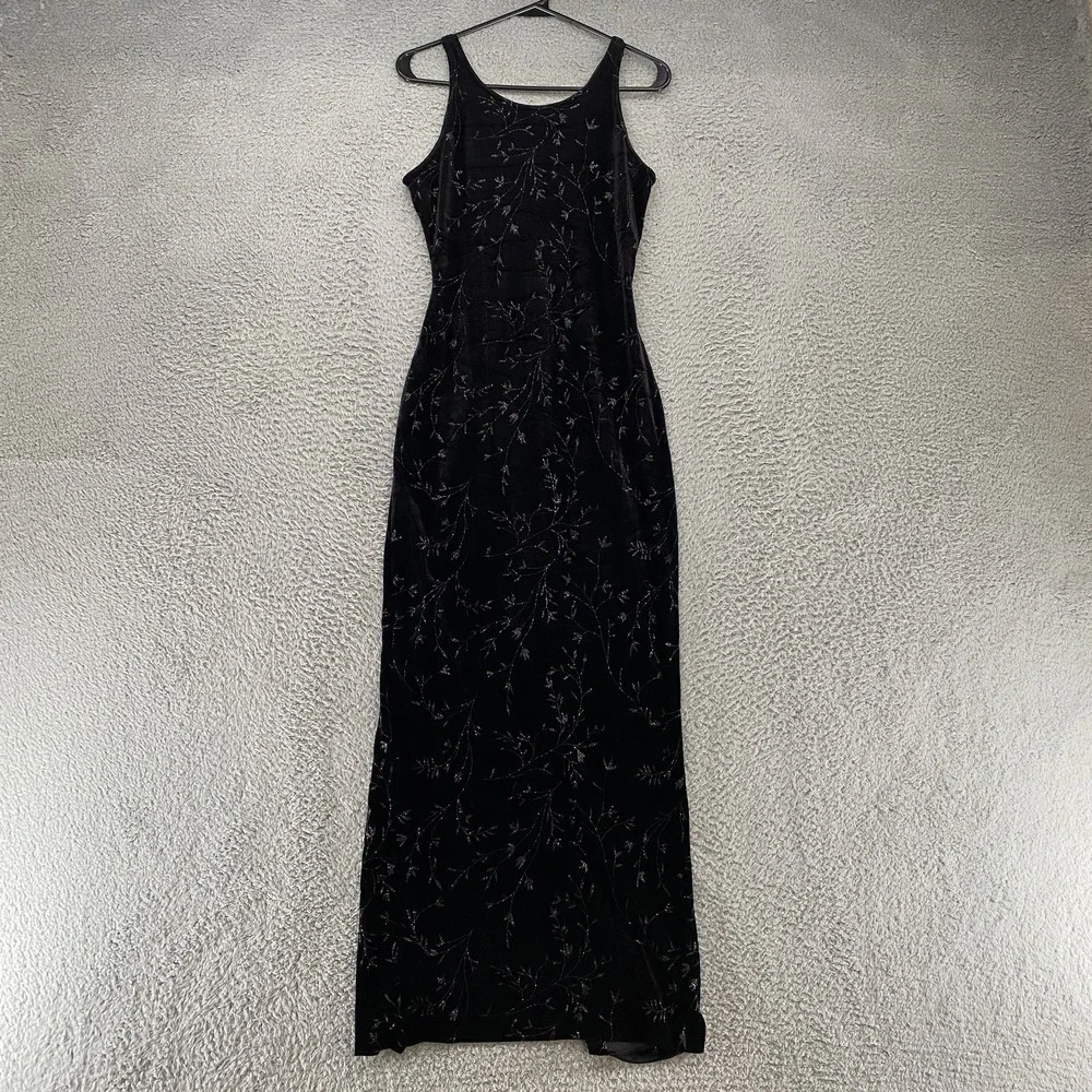 Vintage‎ Roberta Dress Womens Small Velvet Whimsigoth Gown Maxi Open Back Prom