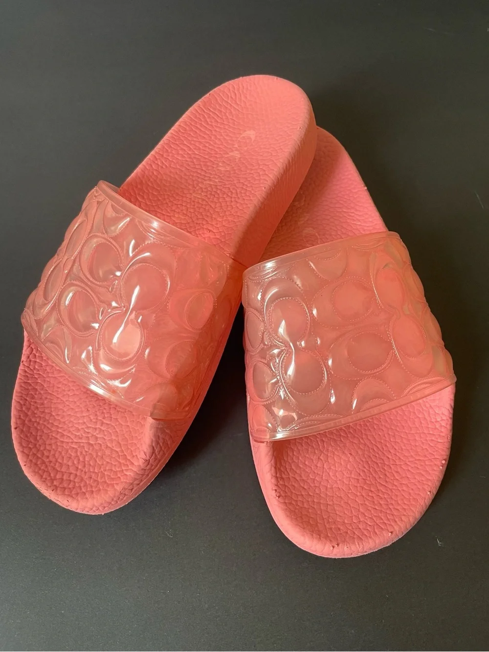 Fun COACH Women Unna Sport Slides in Taffy Pink Size 5 Casual Summer Shoes Logo