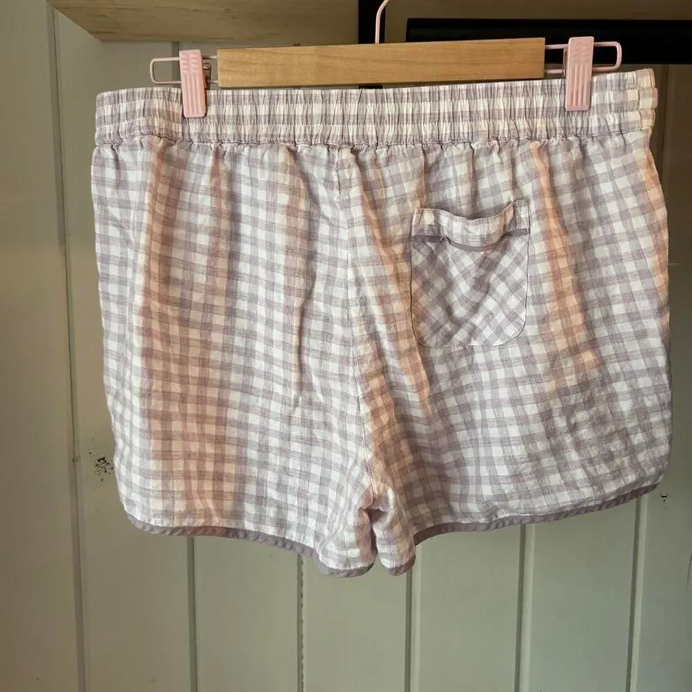 Fat Face feminine / prarie lavender and white cotton gingham sleep set size 8