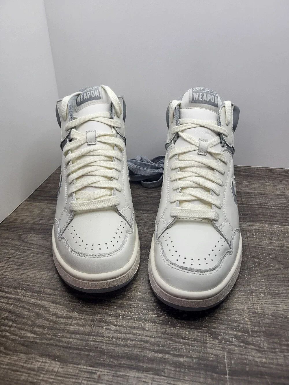 Converse Weapon White Ash Grey Old Money A04397C Larry Bird Mens Size 8.5 New