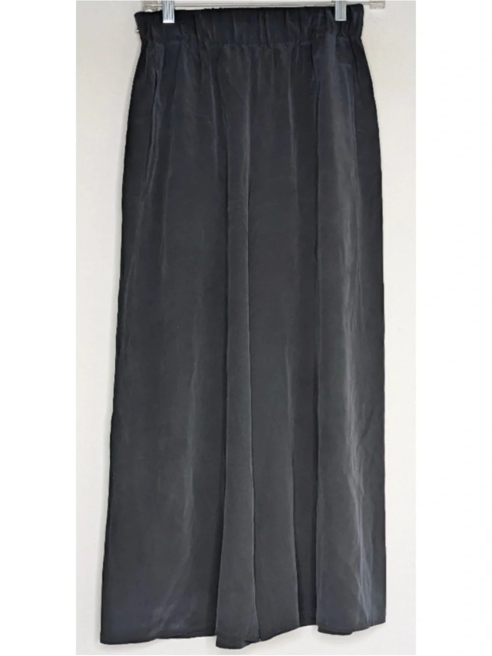 CUYANA - Washable Silk Wide-Leg Cropped Pant in Black Size XL