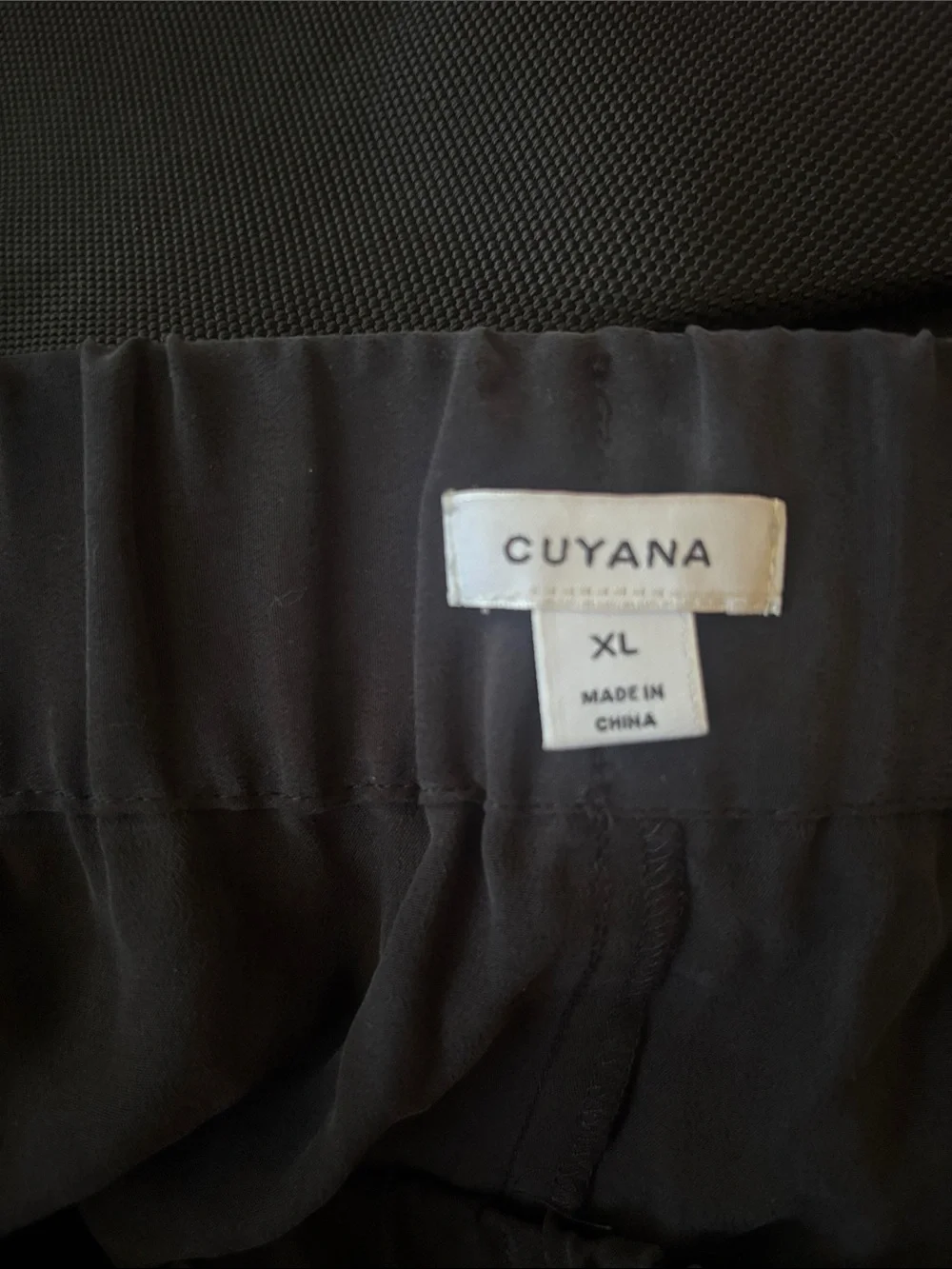 CUYANA - Washable Silk Wide-Leg Cropped Pant in Black Size XL