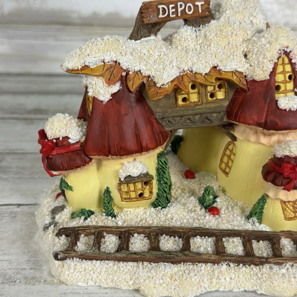 VTG Charming Tails‎ Figurine Lighted Mushroom Depot w/Cord Dean Griff Silvestri