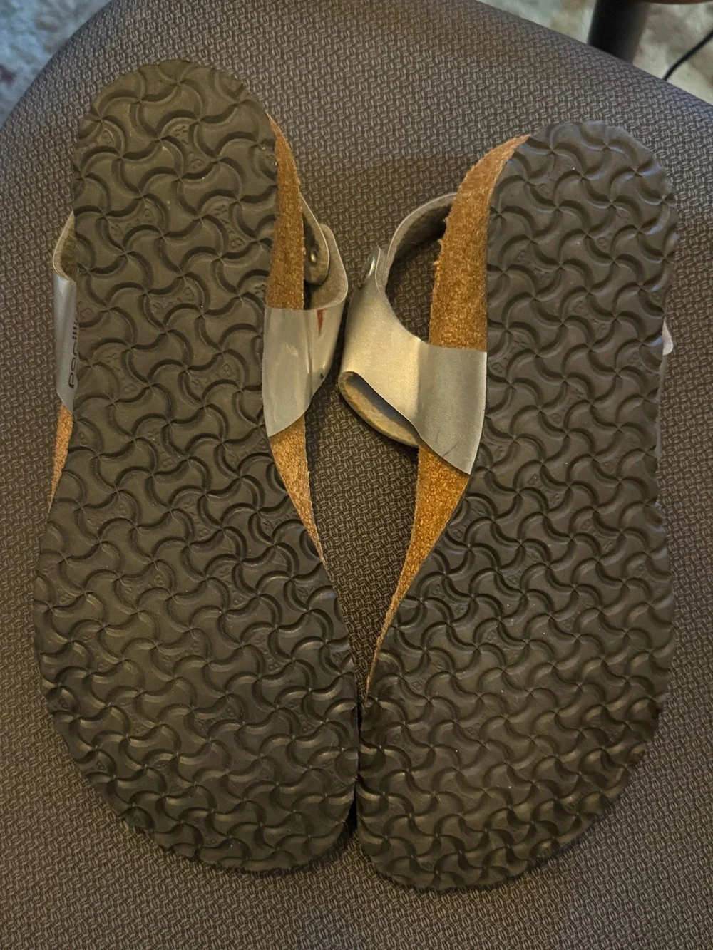 Papillo by Birkenstock Metallic Silver Ashley T-Strap Sandals