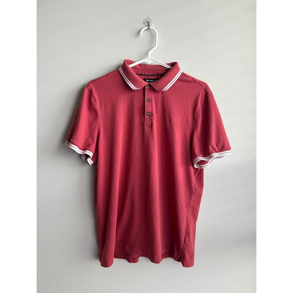 Michael Kors Red Polo Cotton Shirt Mens Large