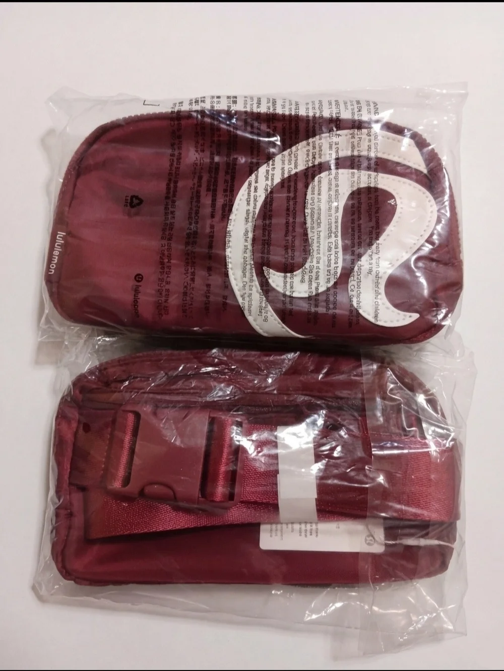 lululemon athletica Burgundy Crossbody Belt Bag with White Logo 1 bag