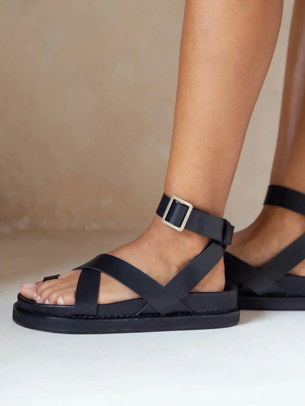 Liberté Bronte Sandals.  Ankle-Strap Crossband