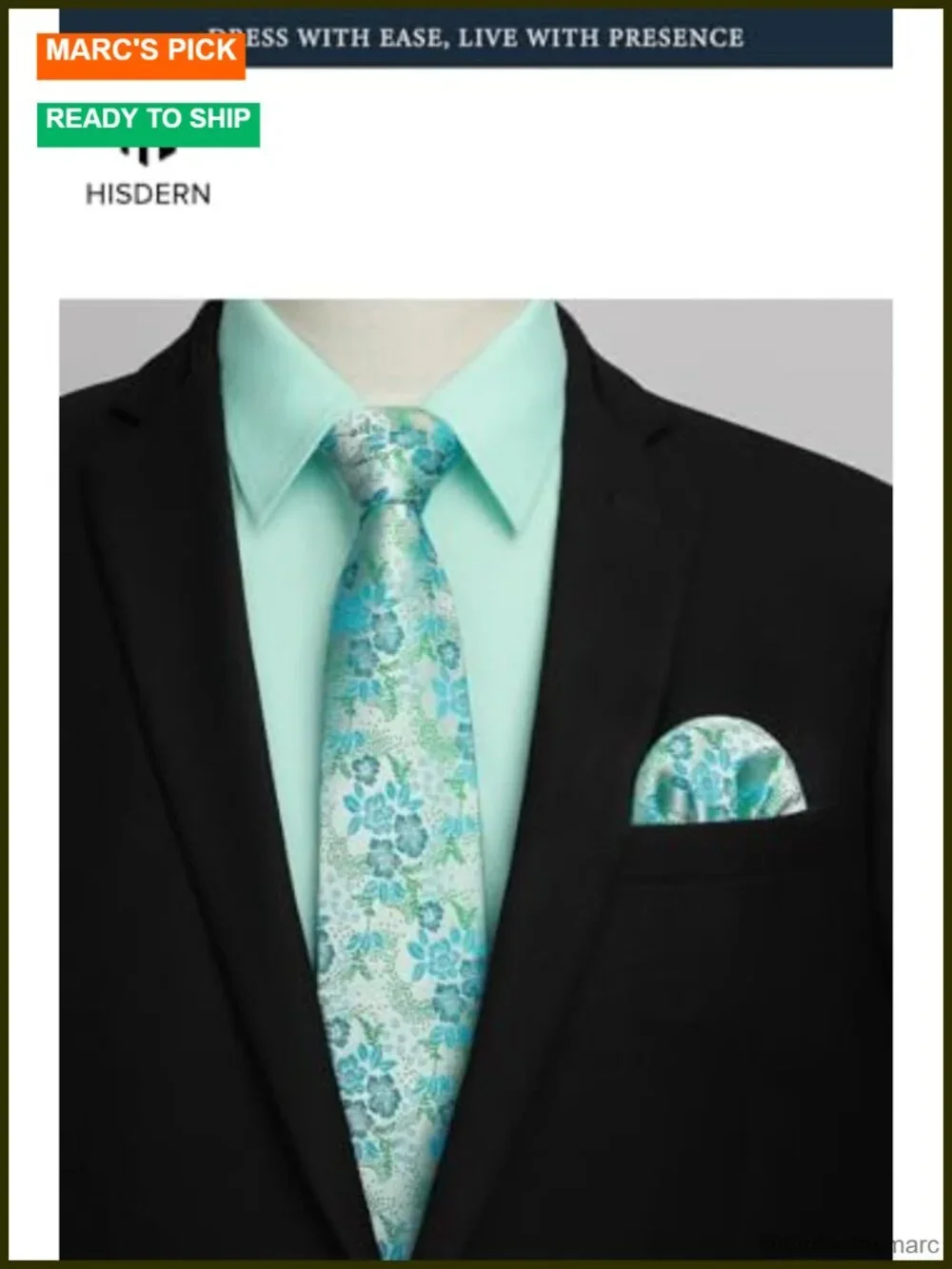 Slim Fit Long Sleeve Dress Shirt Set with Tie and Pocket Square