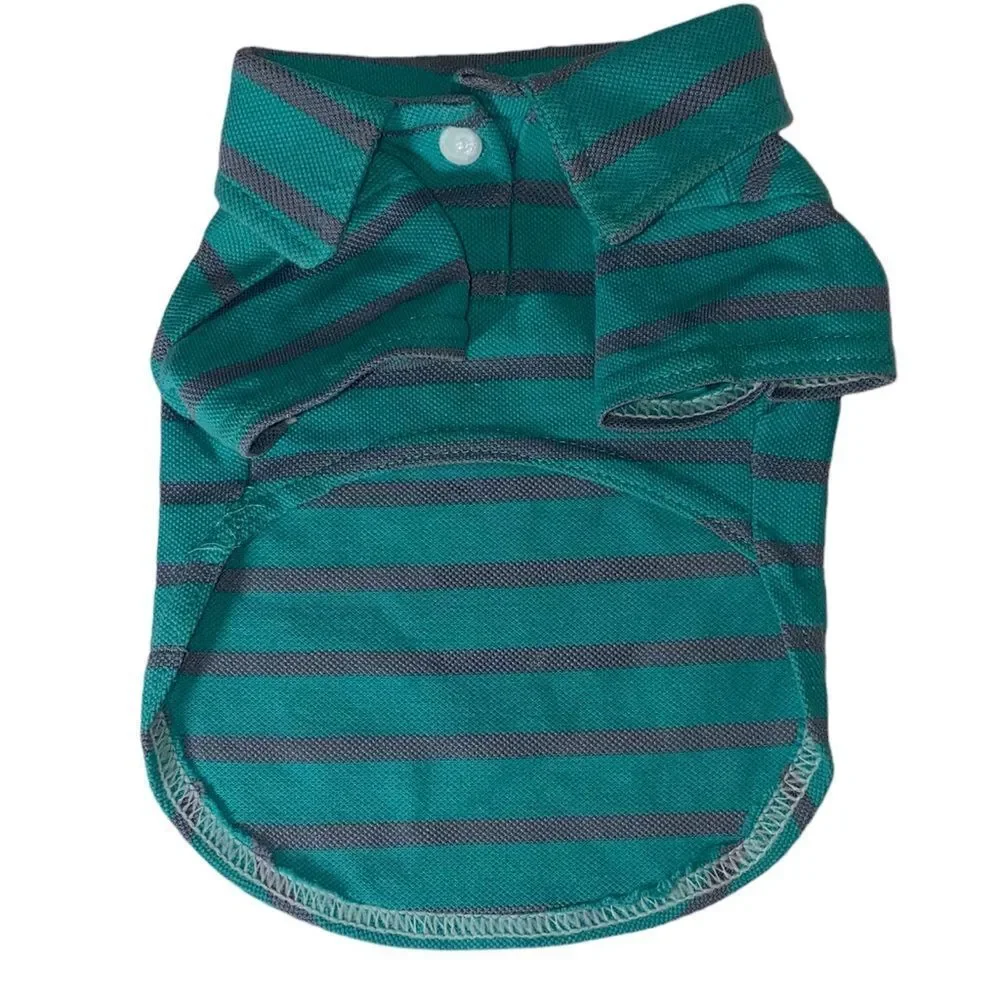 Preppy Striped Alligator Polo Shirt