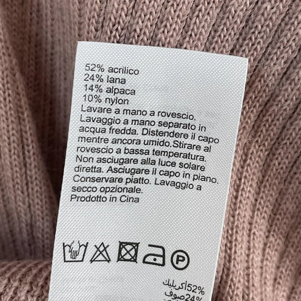 AllSaints Sweater Womens Small Pink Keld Olivo V Neck Asymmetrical‎ Hem Knit