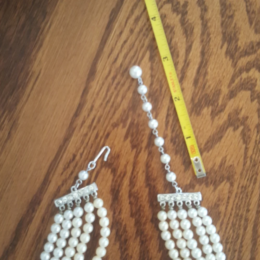 Vintage 5 Strand Hand Knotted Faux Pearl Necklace